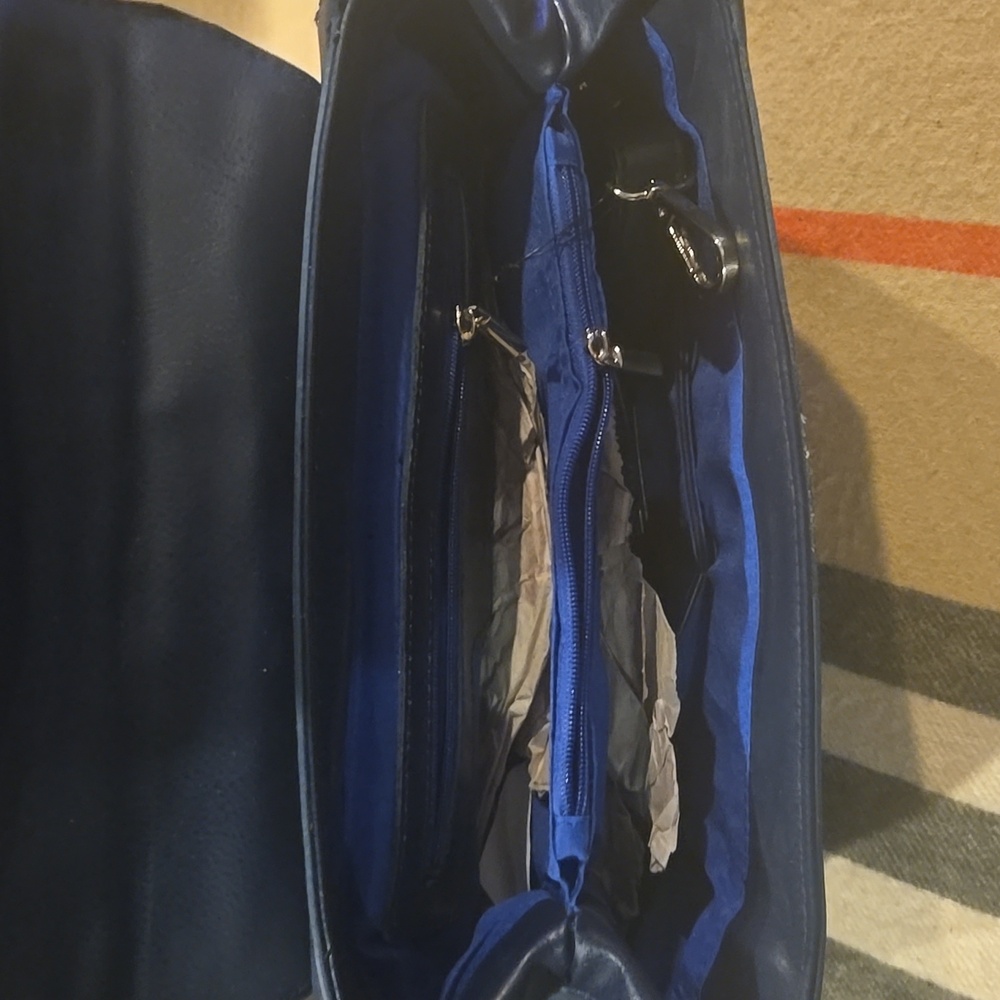 Christian Lacroix Blue Leather Purse With Shoulder Strap NWT - Picture 5 of 8